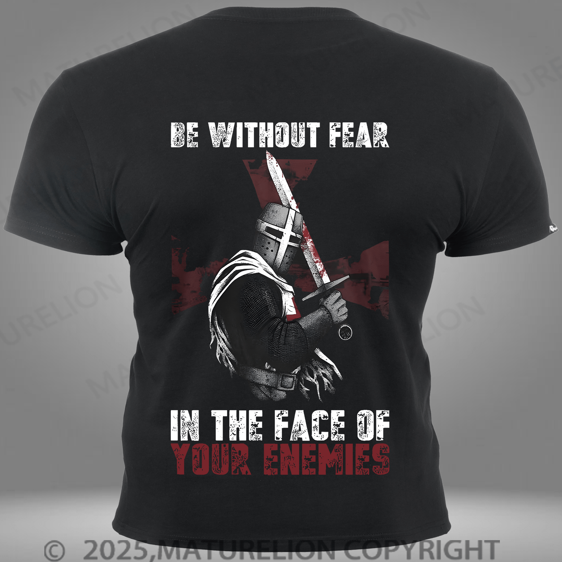 Maturelion Men's T-shirt Be Without Fear Pocket T-Shirt