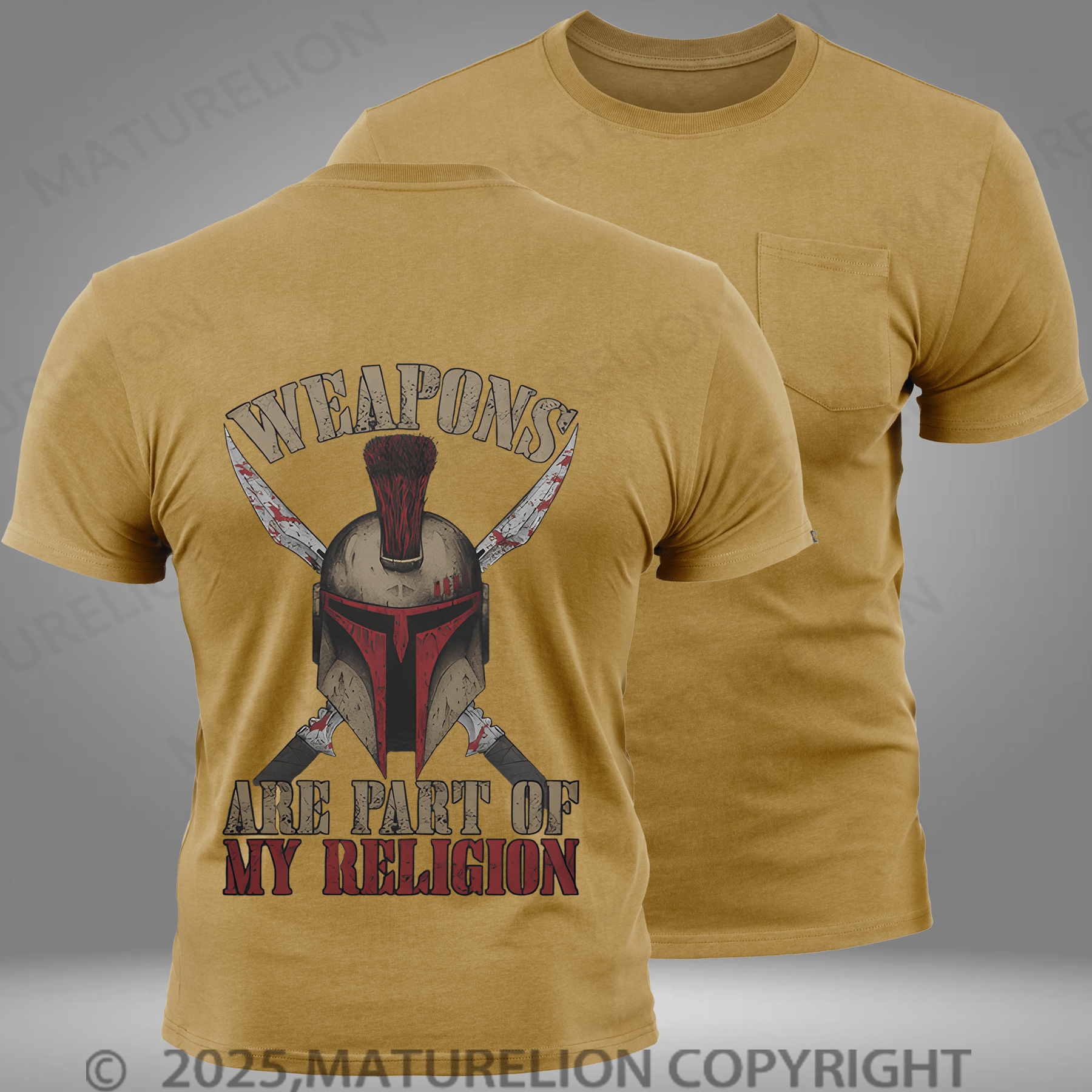 Maturelion Men's T-shirt American Pride Veteran Support Pocket T-Shirt