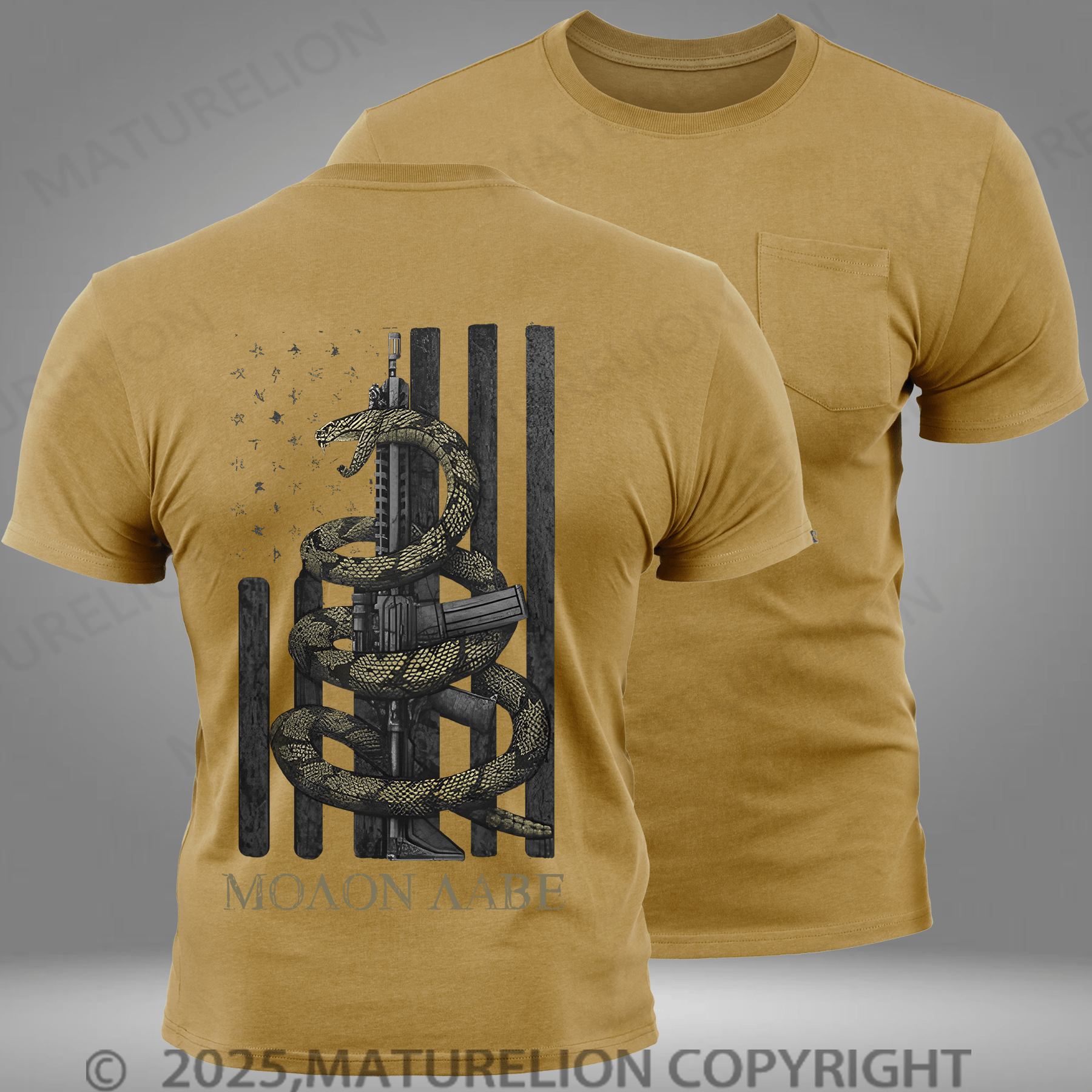 Maturelion Men's T-shirt Gadsden Snake Pocket T-Shirt