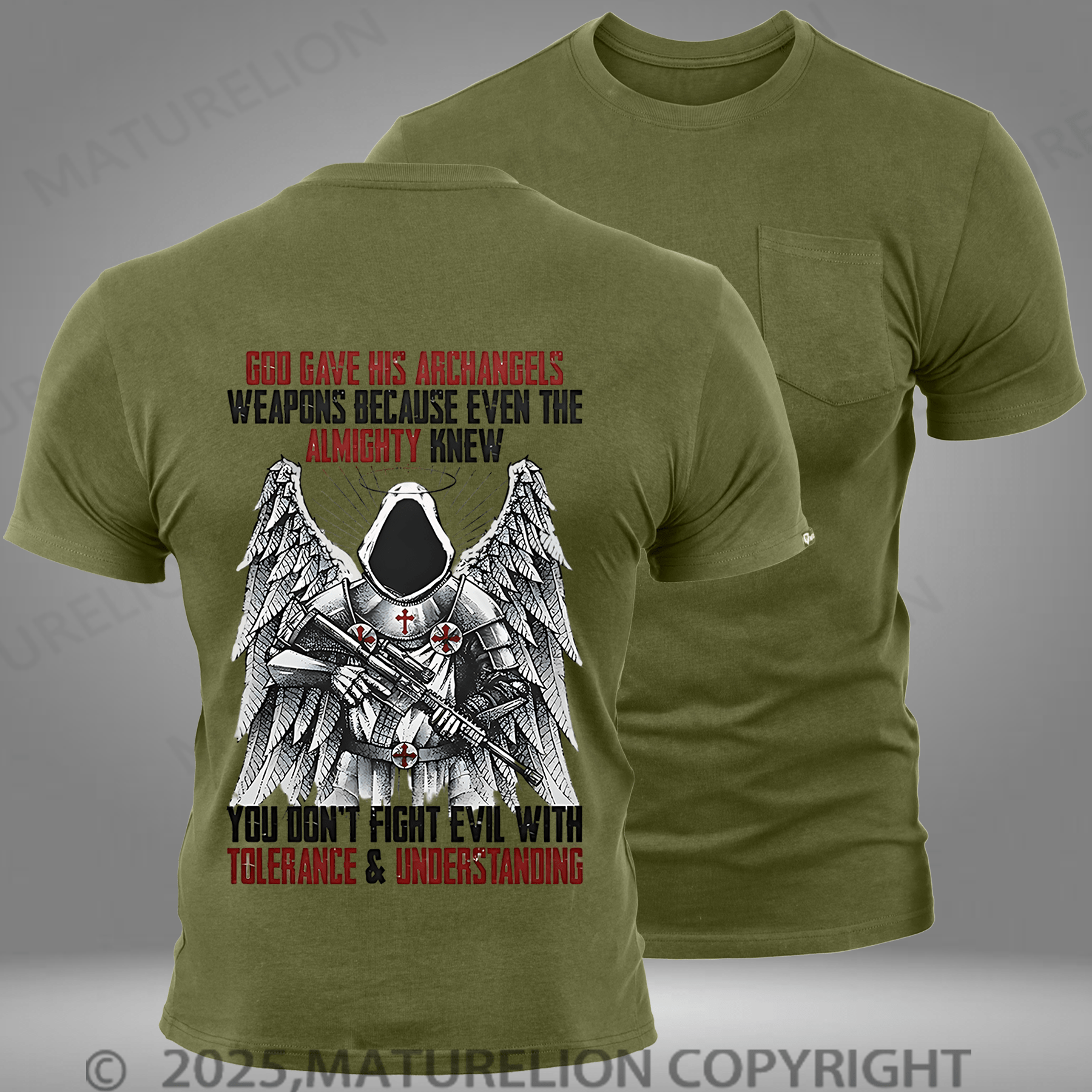 Maturelion Men's T-shirt Archangels Pocket T-Shirt
