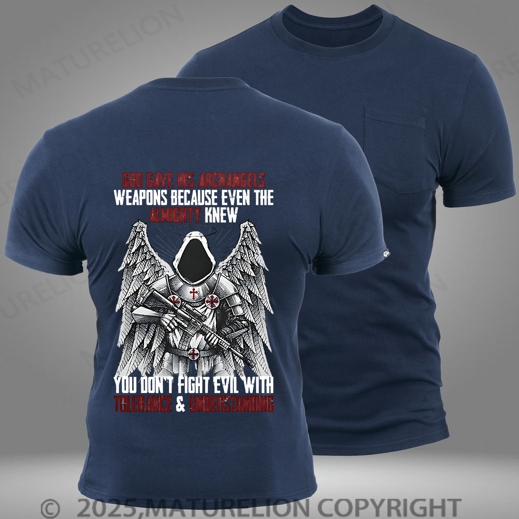 Maturelion Men's T-shirt Archangels Pocket T-Shirt