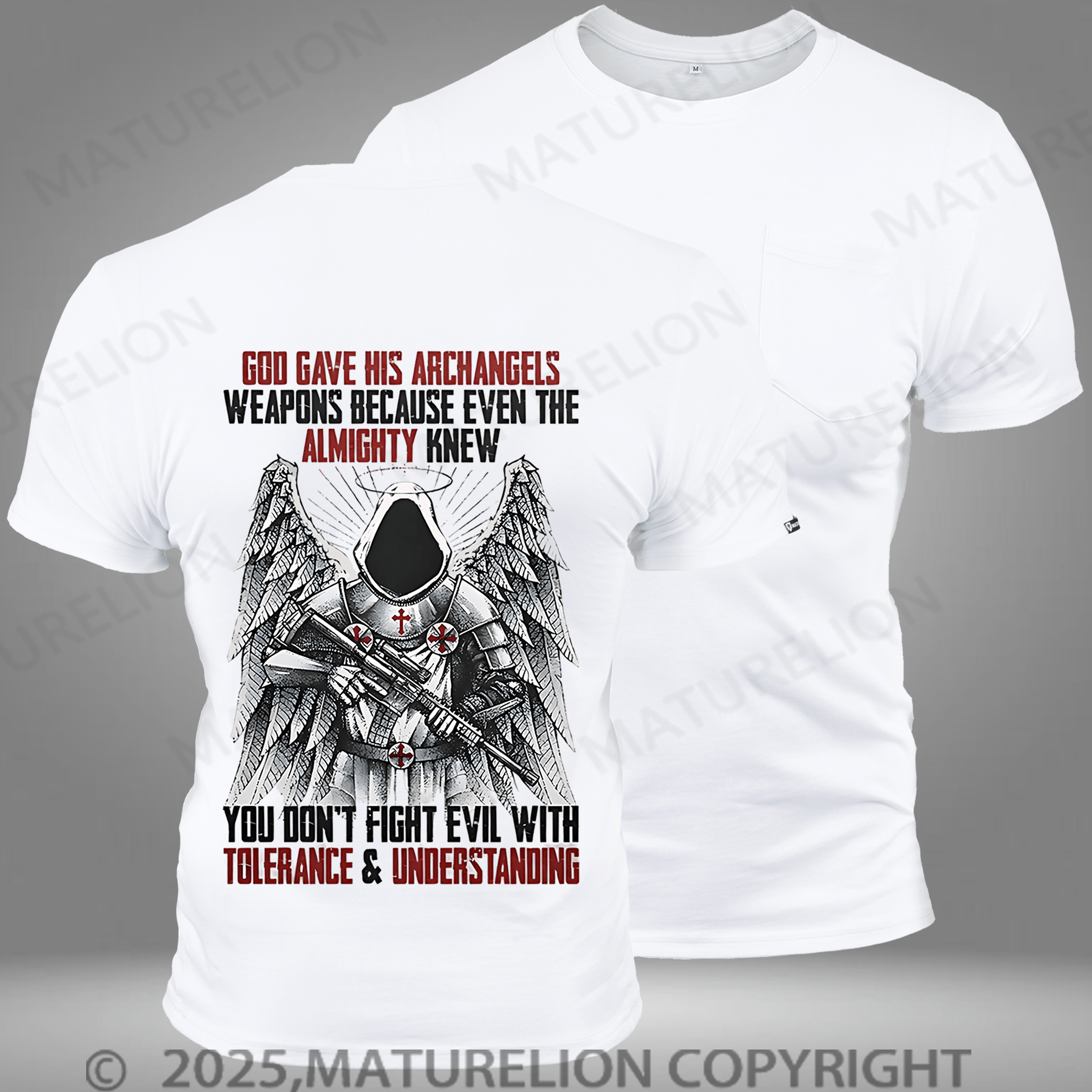 Maturelion Men's T-shirt Archangels Pocket T-Shirt
