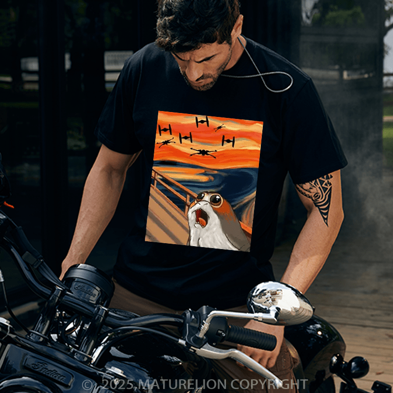 Maturelion Men's T-Shirt Porg Art Funny T-Shirt