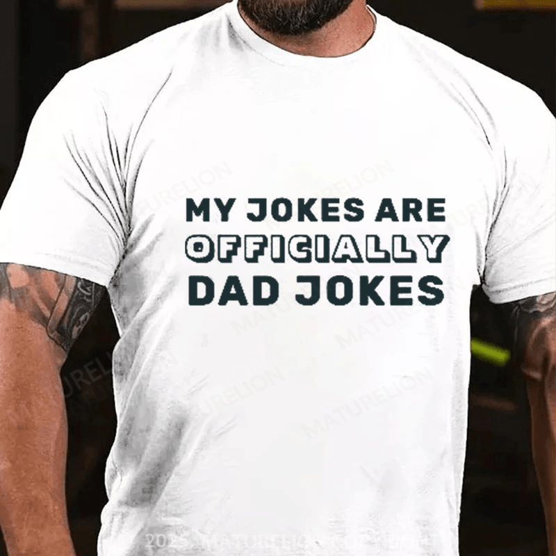 Maturelion Men's T-Shirt Funny Officially New Dad Daddy Jokes Father's Day T-shirt