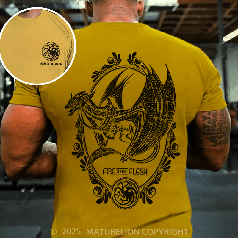 Maturelion Men's T-shirt House Of Dragon: Fire Made Flesh Cotton T-shirt