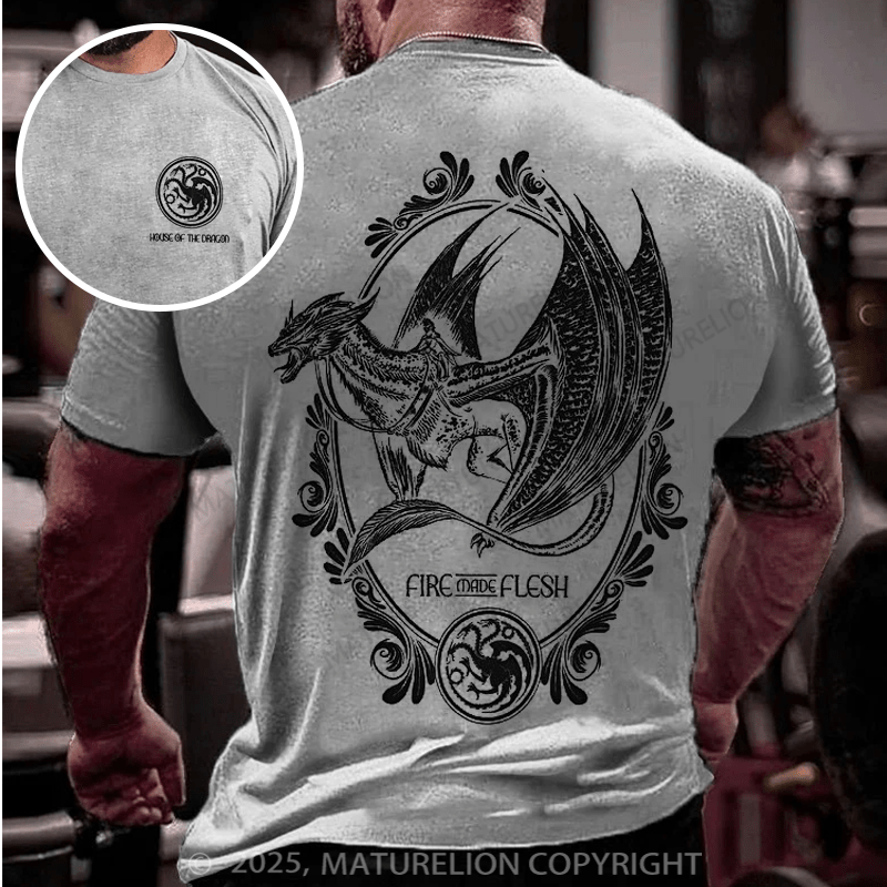 Maturelion Men's T-shirt House Of Dragon: Fire Made Flesh Cotton T-shirt