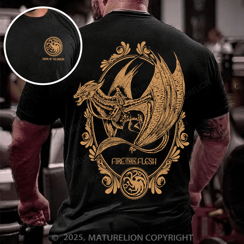Maturelion Men's T-shirt House Of Dragon: Fire Made Flesh Cotton T-shirt