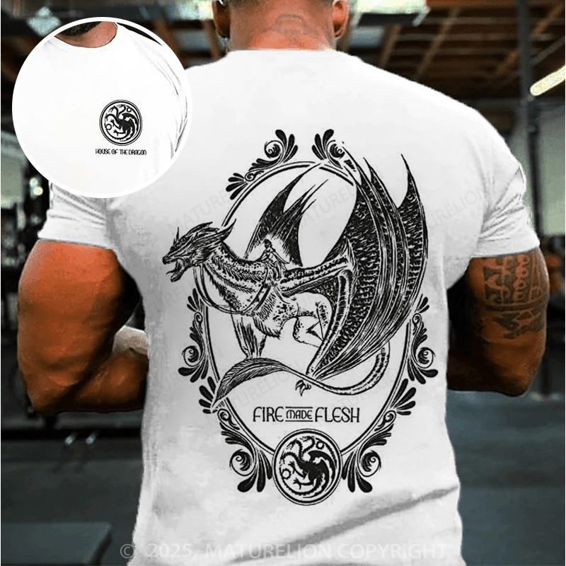 Maturelion Men's T-shirt House Of Dragon: Fire Made Flesh Cotton T-shirt