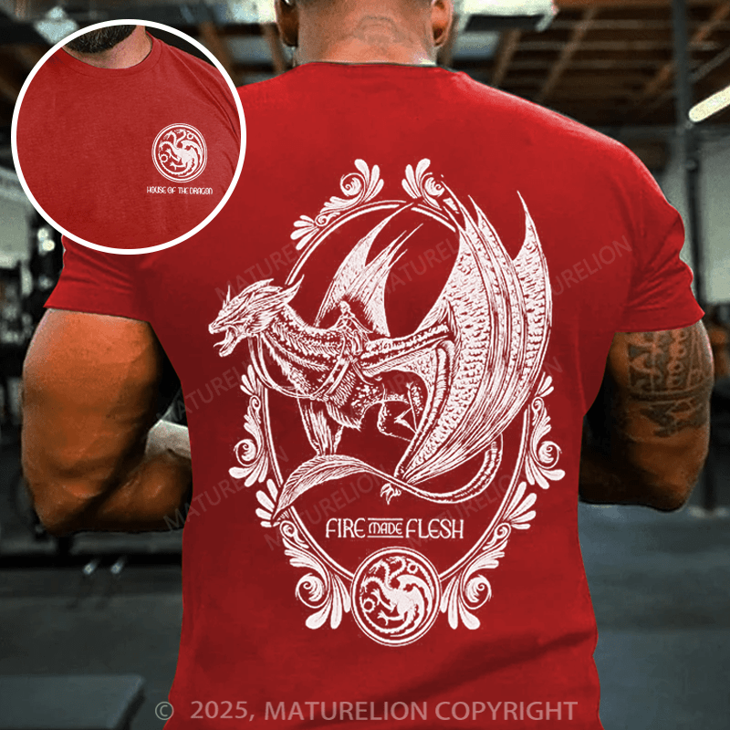 Maturelion Men's T-shirt House Of Dragon: Fire Made Flesh Cotton T-shirt
