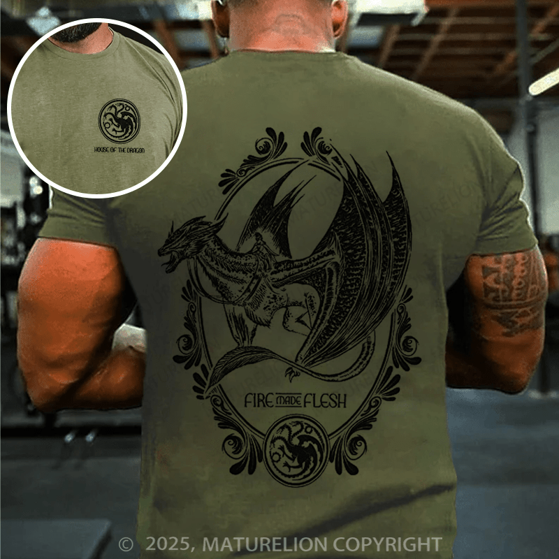 Maturelion Men's T-shirt House Of Dragon: Fire Made Flesh Cotton T-shirt