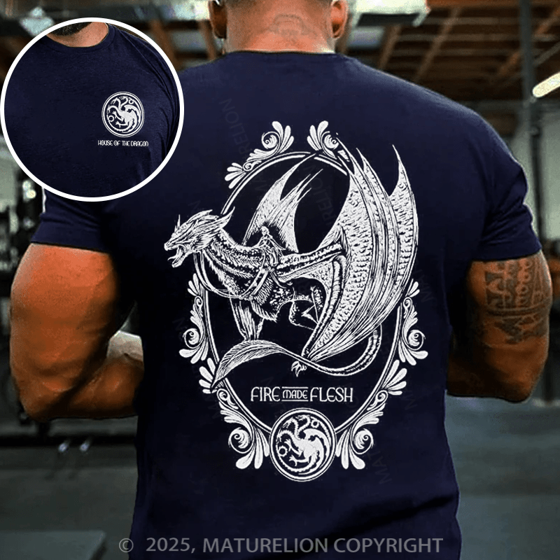 Maturelion Men's T-shirt House Of Dragon: Fire Made Flesh Cotton T-shirt