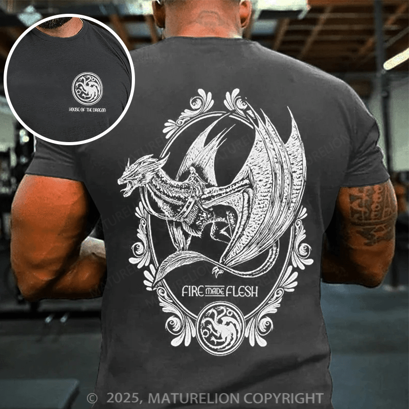Maturelion Men's T-shirt House Of Dragon: Fire Made Flesh Cotton T-shirt