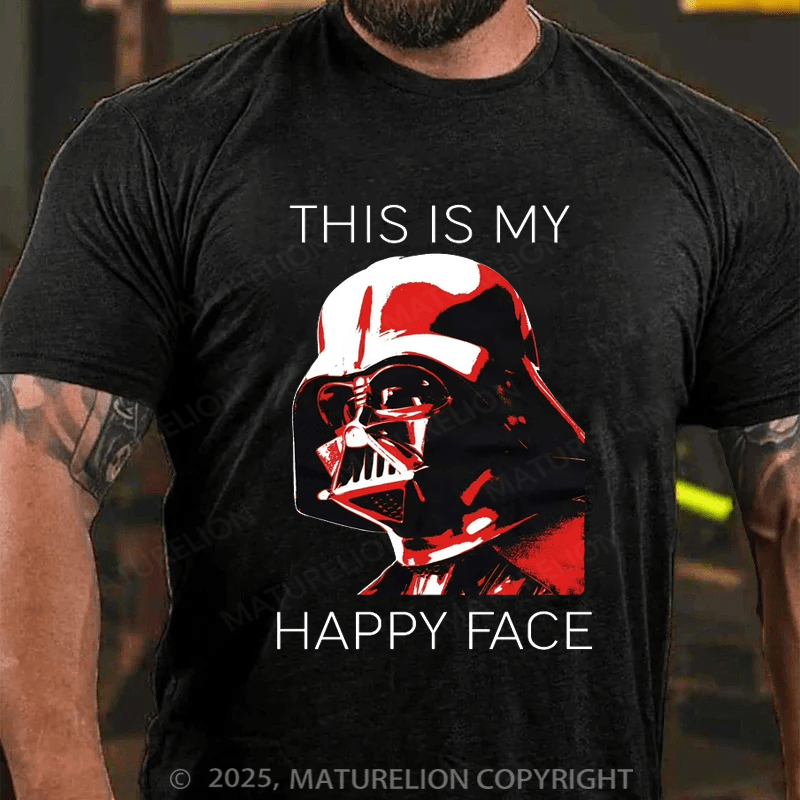 Maturelion Men's T-shirt Happy Face Cotton T-Shirt