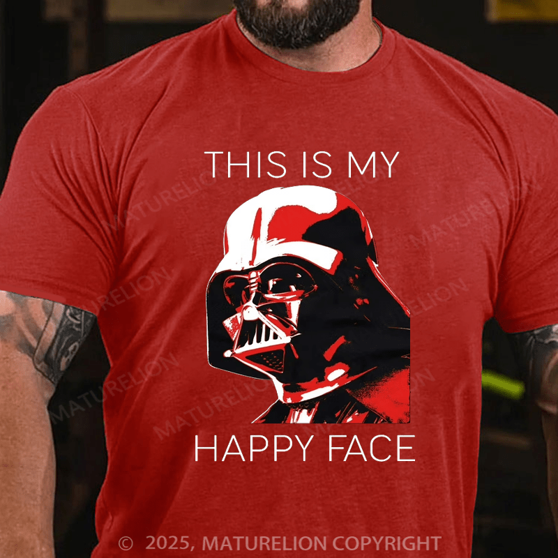 Maturelion Men's T-shirt Happy Face Cotton T-Shirt