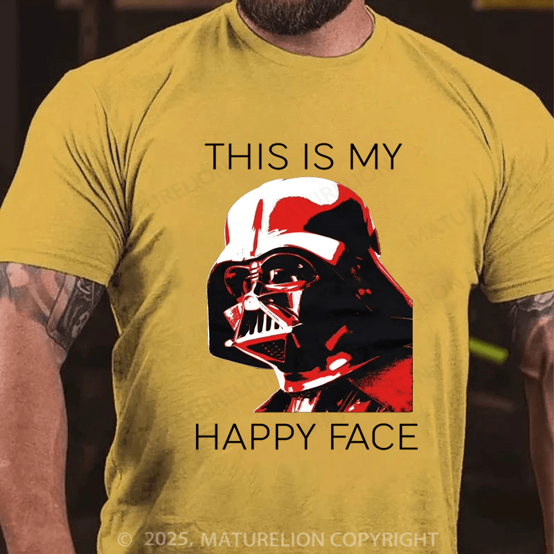 Maturelion Men's T-shirt Happy Face Cotton T-Shirt