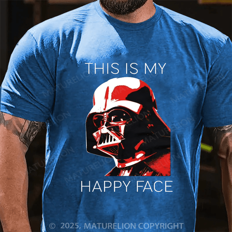 Maturelion Men's T-shirt Happy Face Cotton T-Shirt
