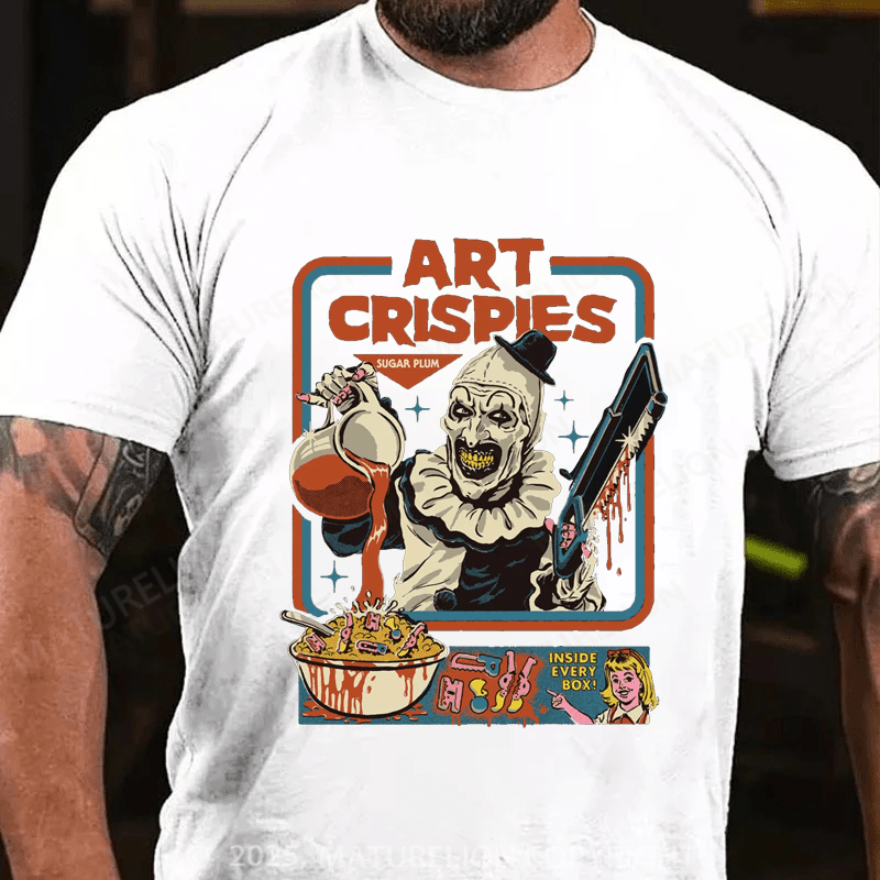 Maturelion Men's T-shirt Terrifier Art Crispies Cotton T-Shirt