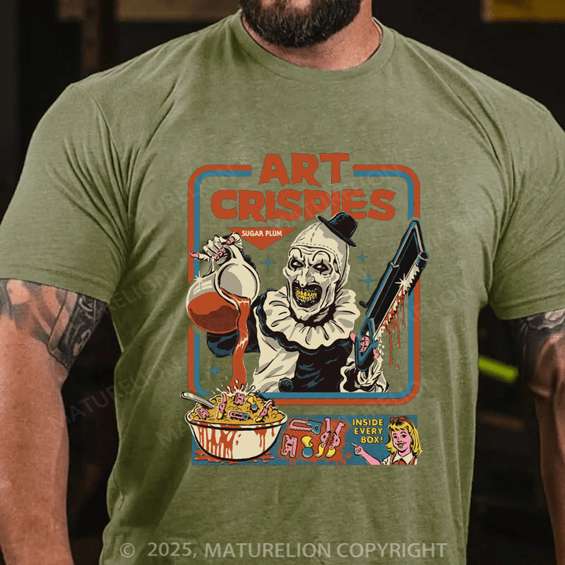 Maturelion Men's T-shirt Terrifier Art Crispies Cotton T-Shirt