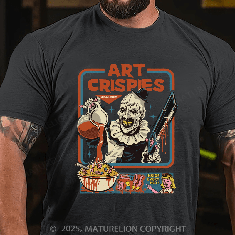 Maturelion Men's T-shirt Terrifier Art Crispies Cotton T-Shirt