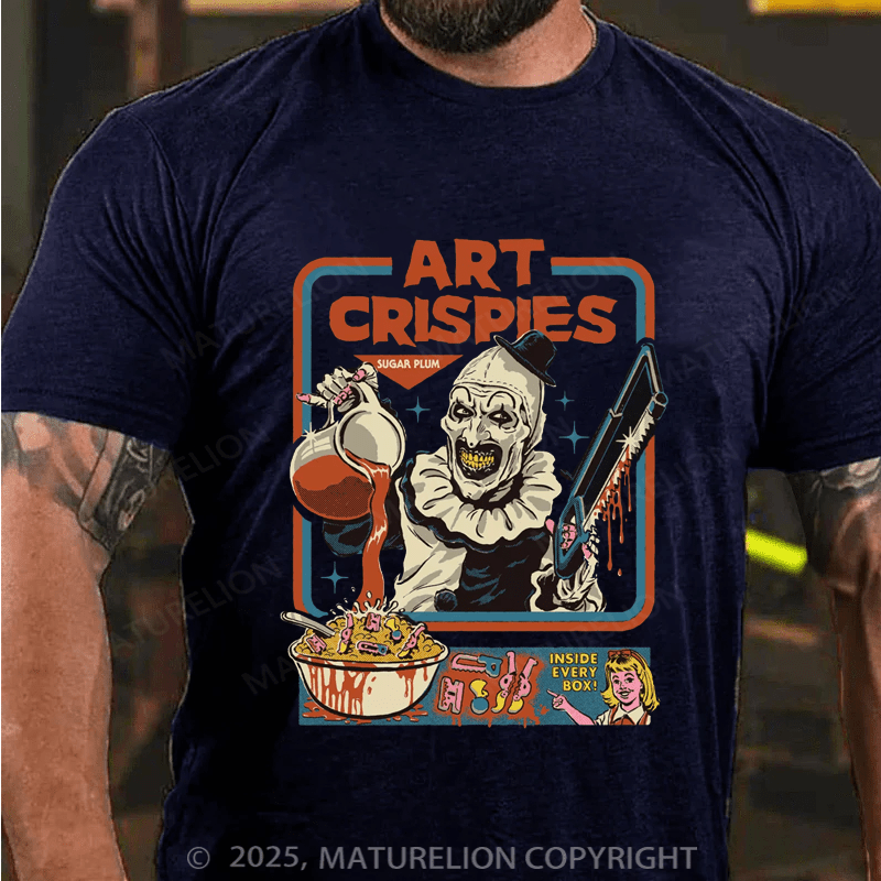 Maturelion Men's T-shirt Terrifier Art Crispies Cotton T-Shirt