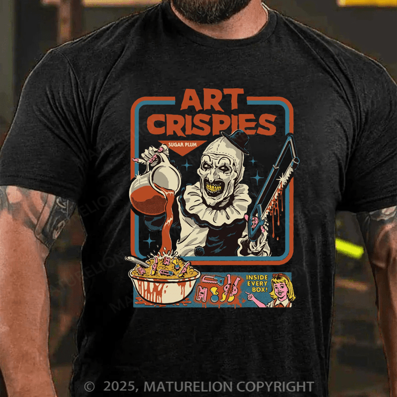 Maturelion Men's T-shirt Terrifier Art Crispies Cotton T-Shirt