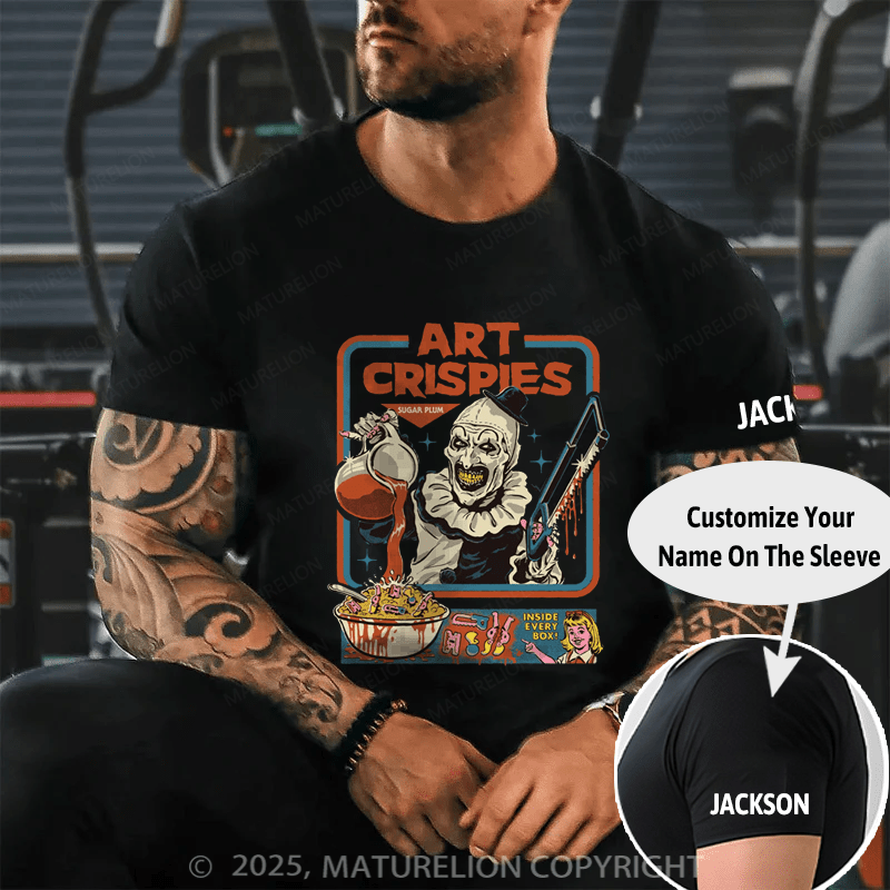 Maturelion Men's T-shirt Terrifier Art Crispies Cotton T-Shirt