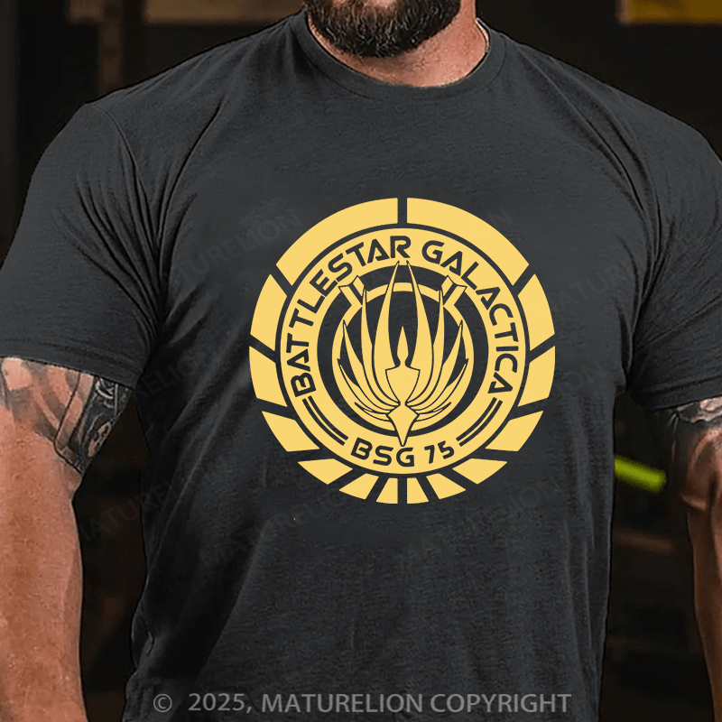 Maturelion Men's T-shirt Battlestar Galactica Cotton T-shirt