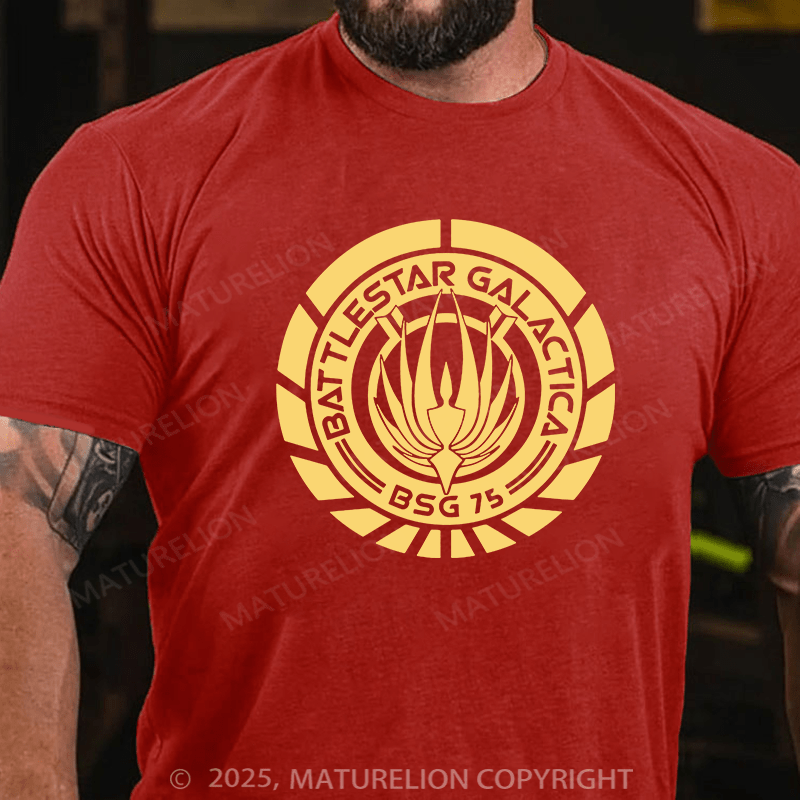 Maturelion Men's T-shirt Battlestar Galactica Cotton T-shirt