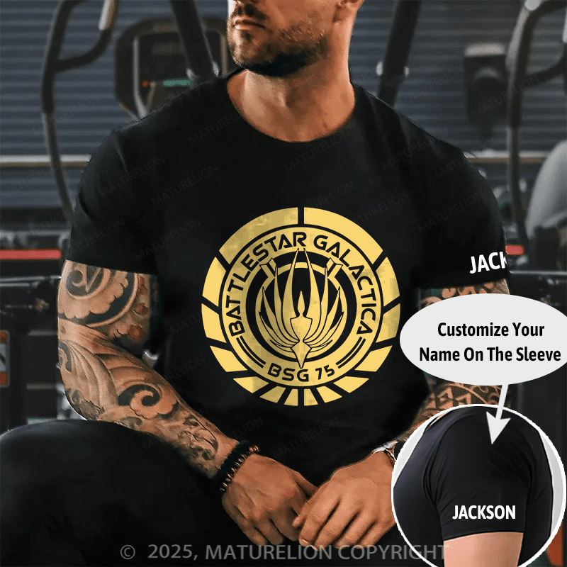 Maturelion Men's T-shirt Battlestar Galactica Cotton T-shirt