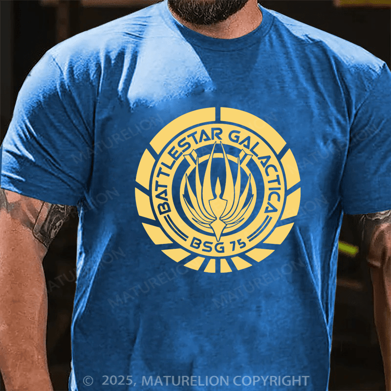 Maturelion Men's T-shirt Battlestar Galactica Cotton T-shirt