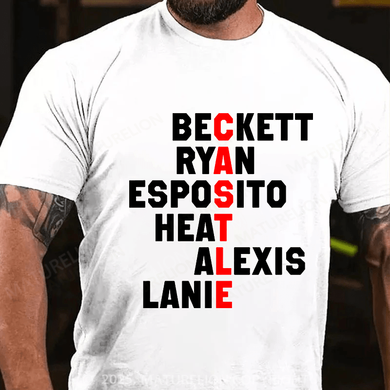 Maturelion Men's T-shirt Beckett Ryan Esposito Heat Alexis Lanie Cotton T-shirt