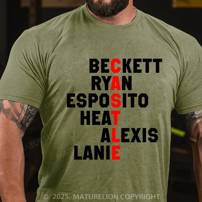 Maturelion Men's T-shirt Beckett Ryan Esposito Heat Alexis Lanie Cotton T-shirt