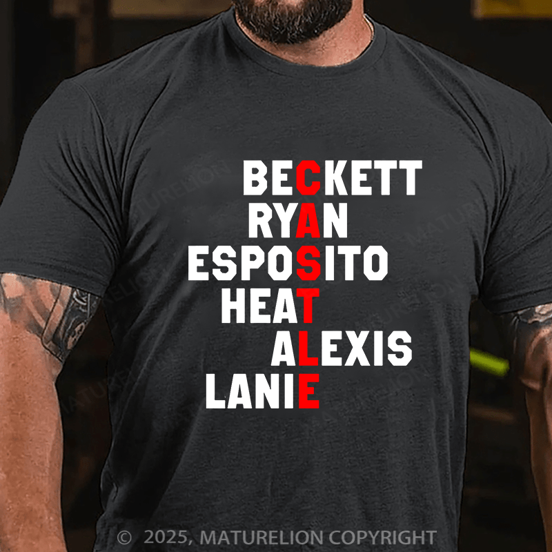 Maturelion Men's T-shirt Beckett Ryan Esposito Heat Alexis Lanie Cotton T-shirt