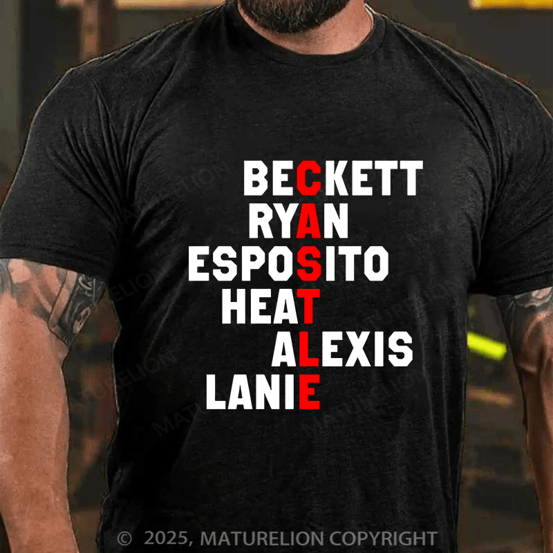 Maturelion Men's T-shirt Beckett Ryan Esposito Heat Alexis Lanie Cotton T-shirt