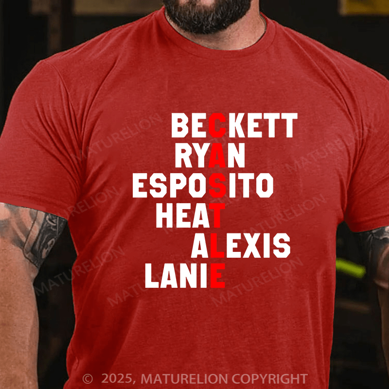 Maturelion Men's T-shirt Beckett Ryan Esposito Heat Alexis Lanie Cotton T-shirt