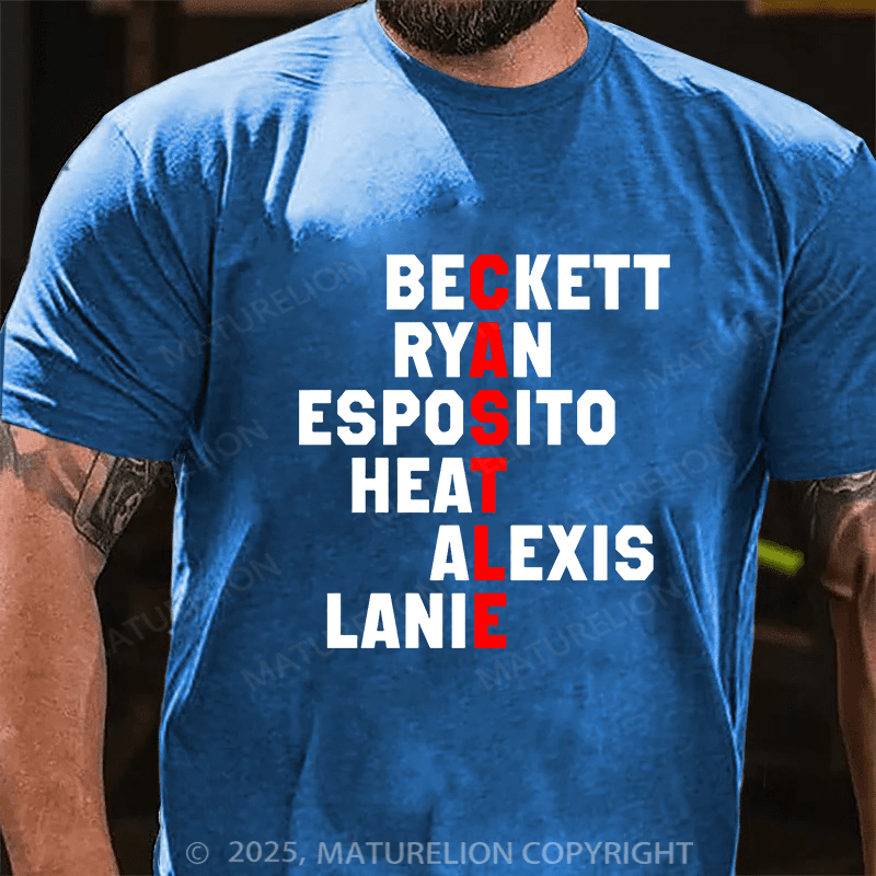 Maturelion Men's T-shirt Beckett Ryan Esposito Heat Alexis Lanie Cotton T-shirt