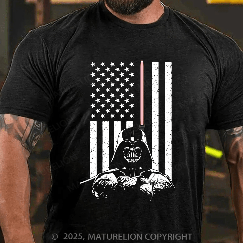 Maturelion Men's T-shirt American Flag Cotton T-shirt