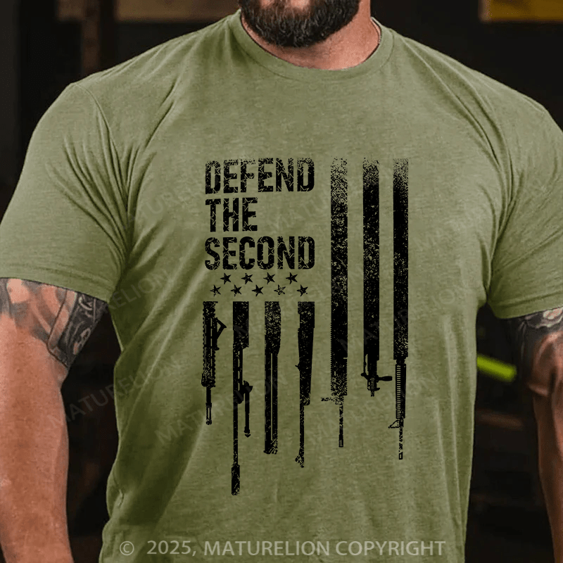 Maturelion Men's T-shirt Defend The Second Flag Cotton T-shirt
