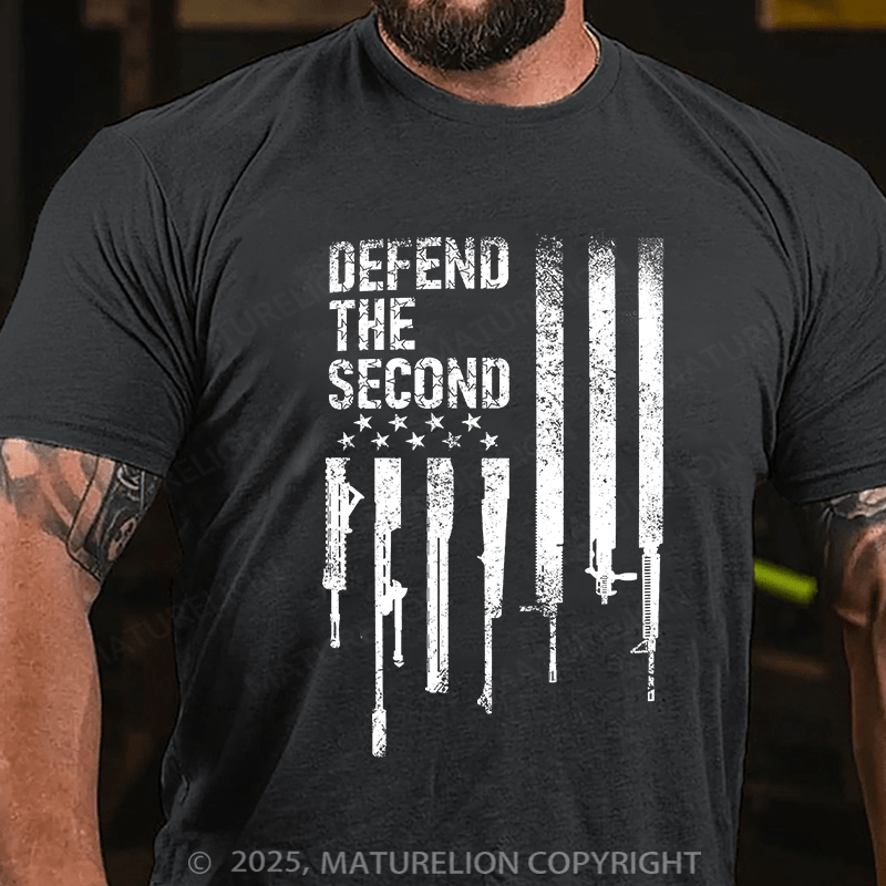 Maturelion Men's T-shirt Defend The Second Flag Cotton T-shirt