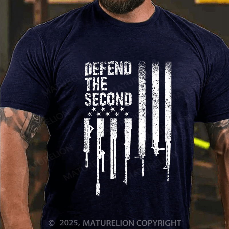 Maturelion Men's T-shirt Defend The Second Flag Cotton T-shirt