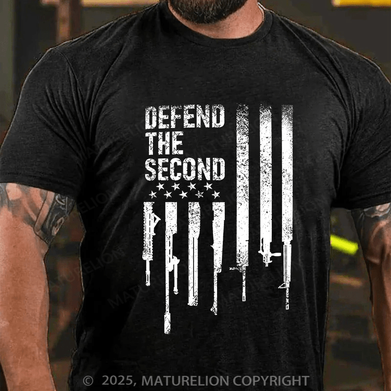Maturelion Men's T-shirt Defend The Second Flag Cotton T-shirt