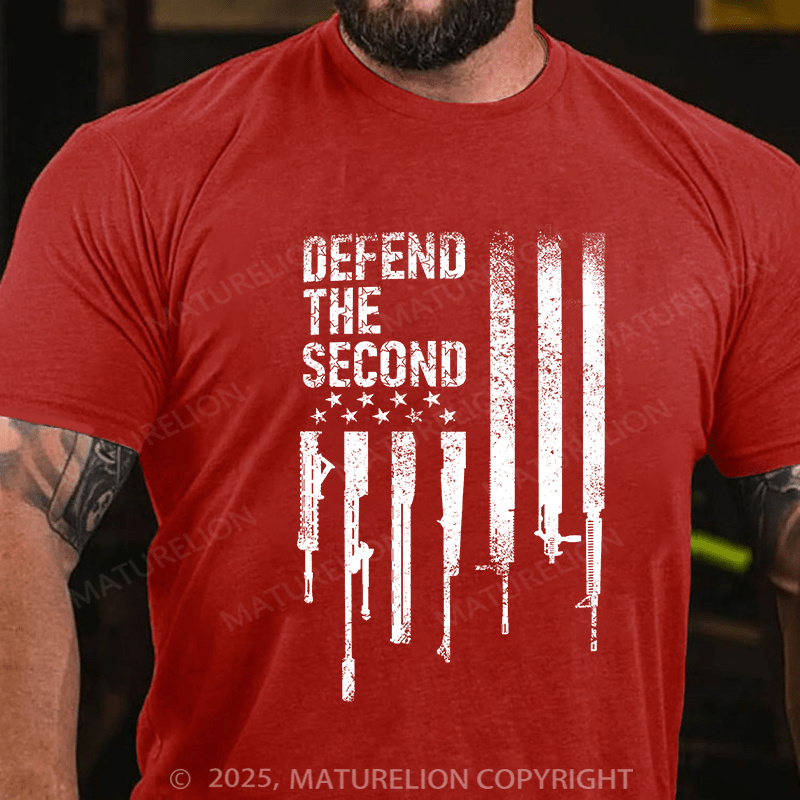 Maturelion Men's T-shirt Defend The Second Flag Cotton T-shirt