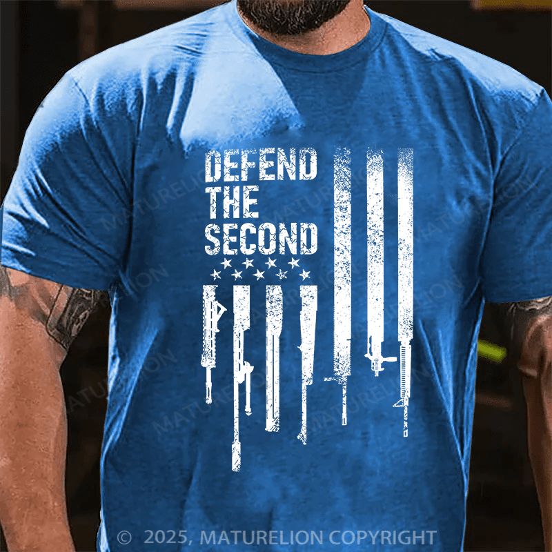 Maturelion Men's T-shirt Defend The Second Flag Cotton T-shirt
