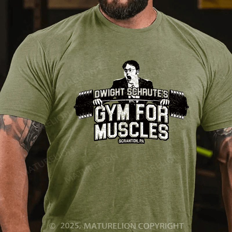 Maturelion Men's T-shirt Dwight Schrute's Gym For Muscles Cotton T-shirt