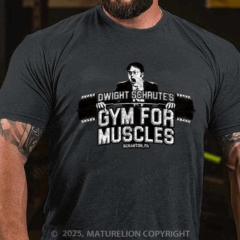 Maturelion Men's T-shirt Dwight Schrute's Gym For Muscles Cotton T-shirt