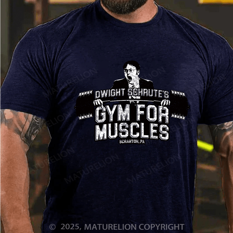 Maturelion Men's T-shirt Dwight Schrute's Gym For Muscles Cotton T-shirt