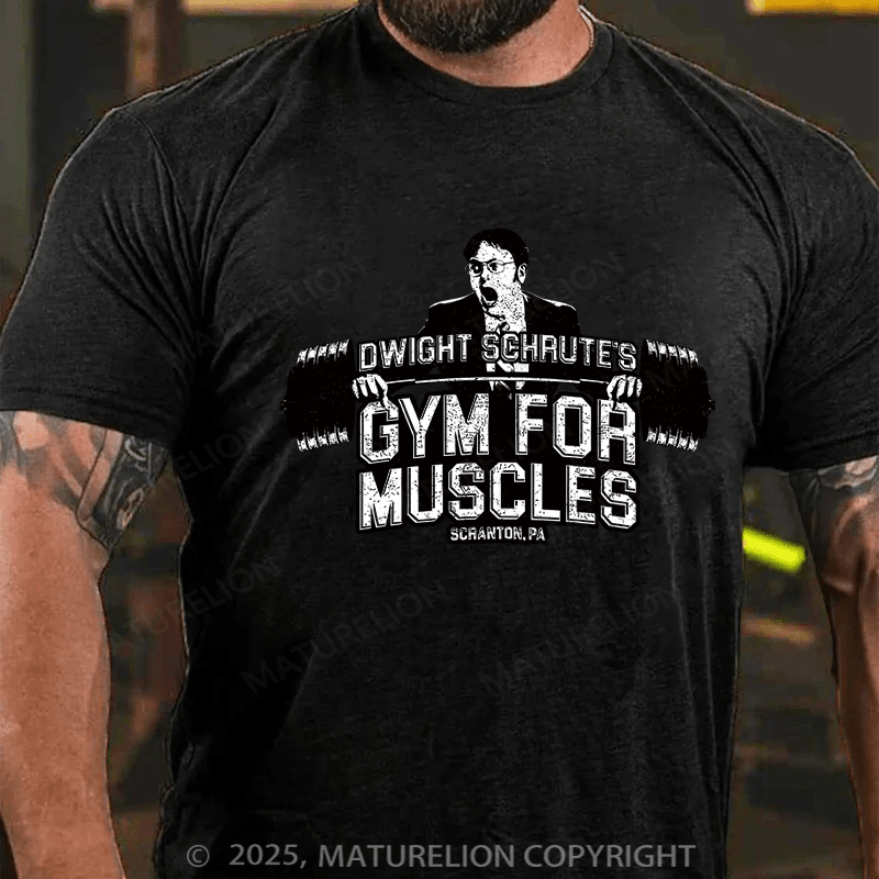 Maturelion Men's T-shirt Dwight Schrute's Gym For Muscles Cotton T-shirt