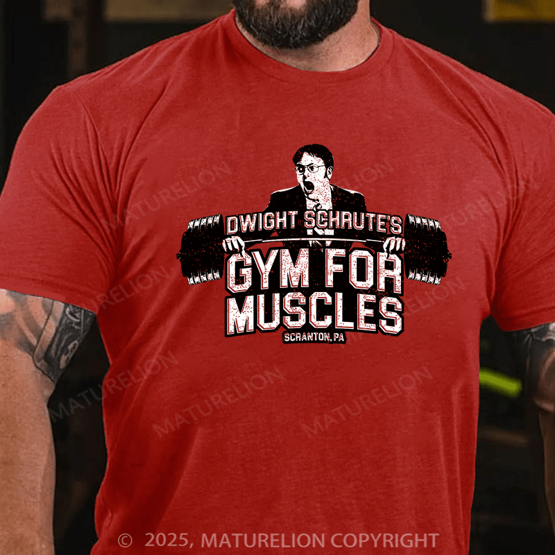 Maturelion Men's T-shirt Dwight Schrute's Gym For Muscles Cotton T-shirt