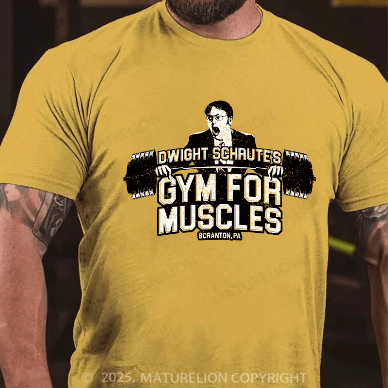 Maturelion Men's T-shirt Dwight Schrute's Gym For Muscles Cotton T-shirt