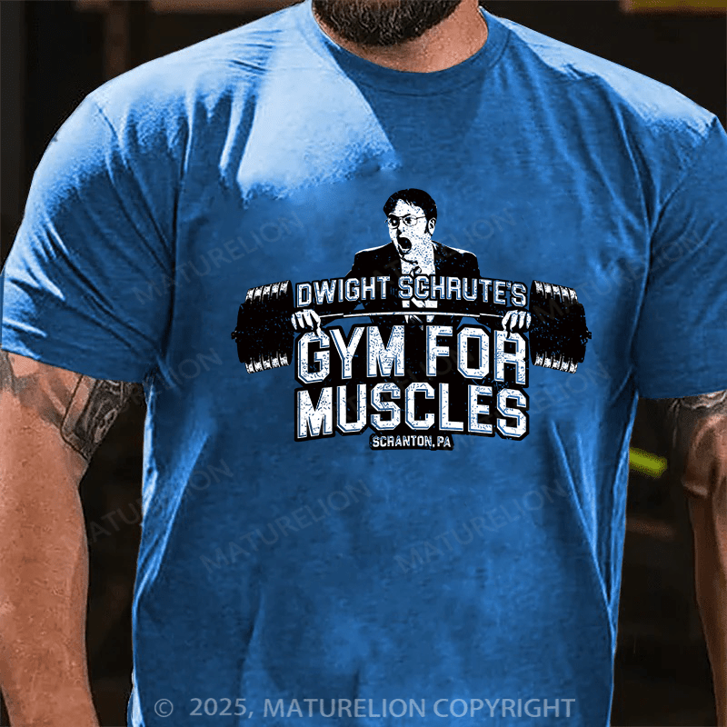 Maturelion Men's T-shirt Dwight Schrute's Gym For Muscles Cotton T-shirt